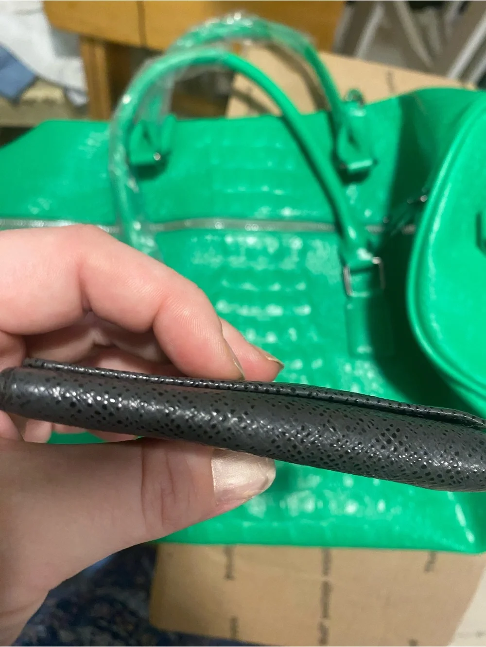 Louis Vuitton Black Textured Leather Key Pouch
